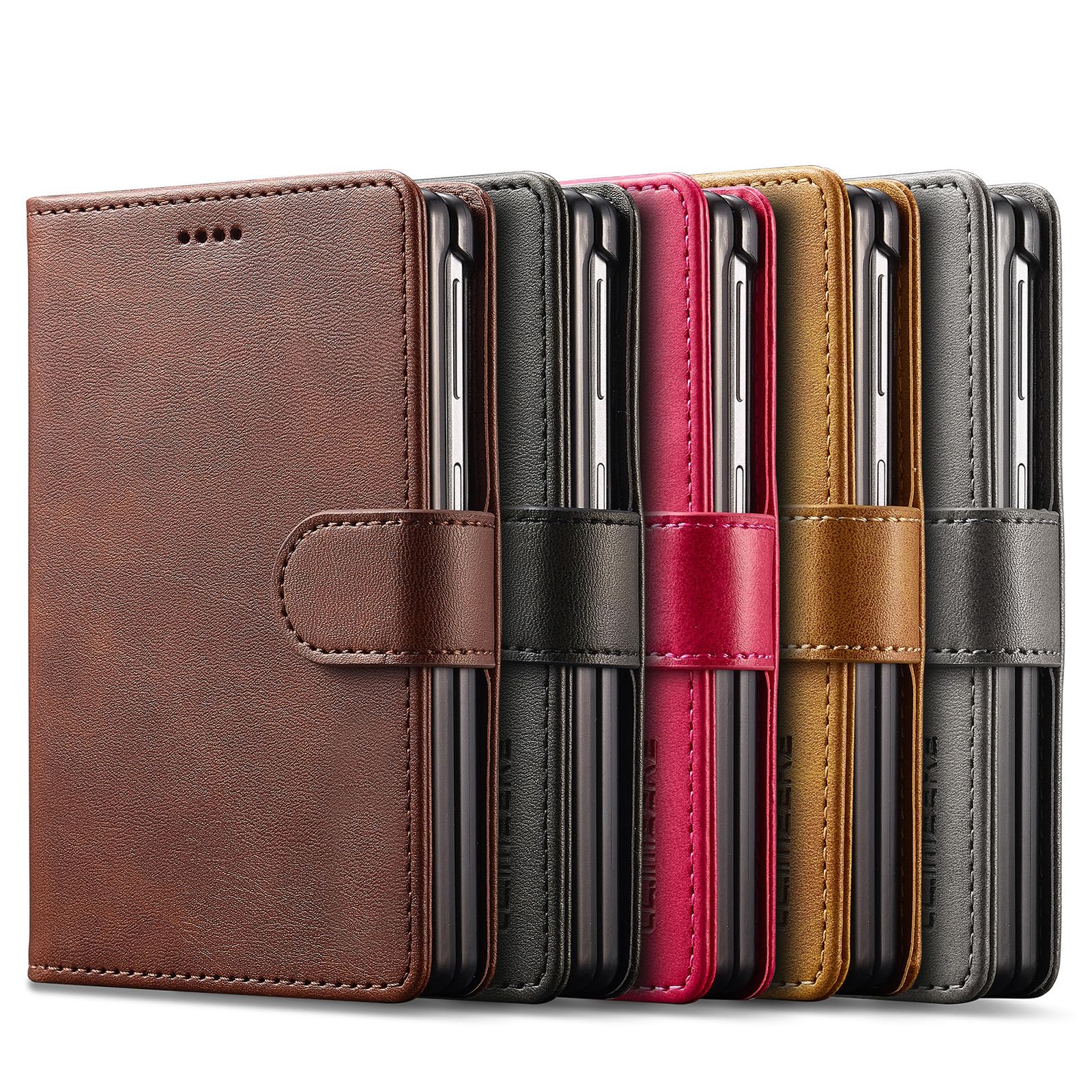 Portafoglio Cover per Samsung Galaxy Z Fold 8, D'epoca Pelle Ribaltabile