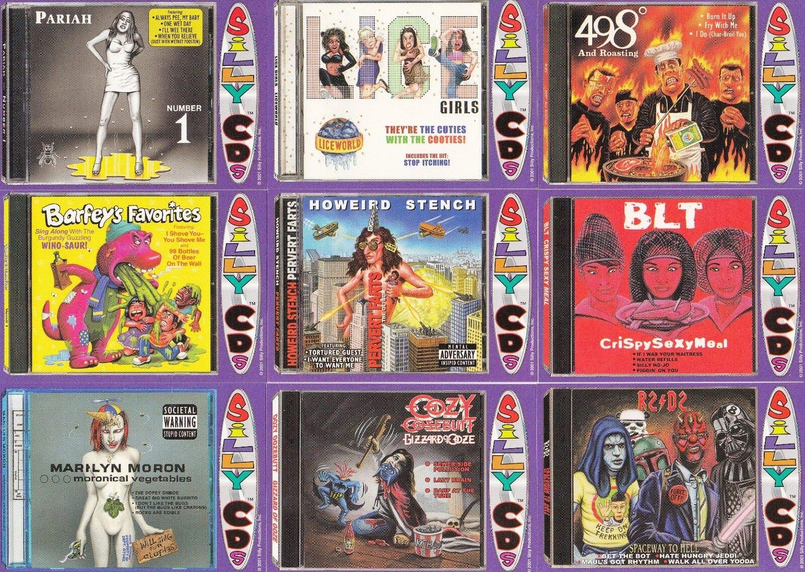 SILLY CDS 2001 SILLY PRODUCTIONS COMPLETE BASE CARD SET OF 33 SF