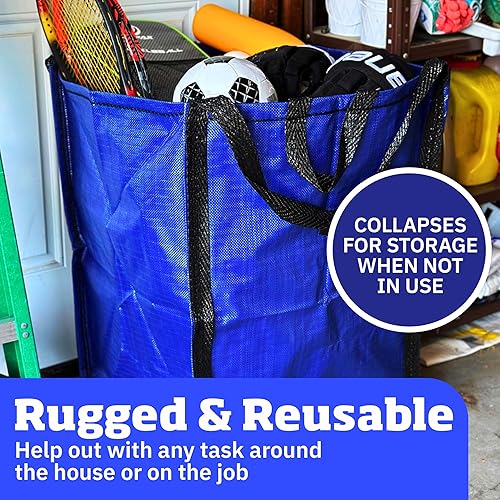 Miniatura 33 de DURASACK Bolsas resistentes para el hogar y el patio, reutilizables, de 48 galones, bolsas de césped y hojas con asas reforzadas, color gris