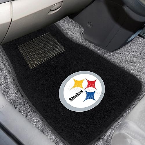 Vista 49 de FANMATS NFL-Teams - Juego de 2 alfombrillas bordadas para coche, unisex, para adultos Negro