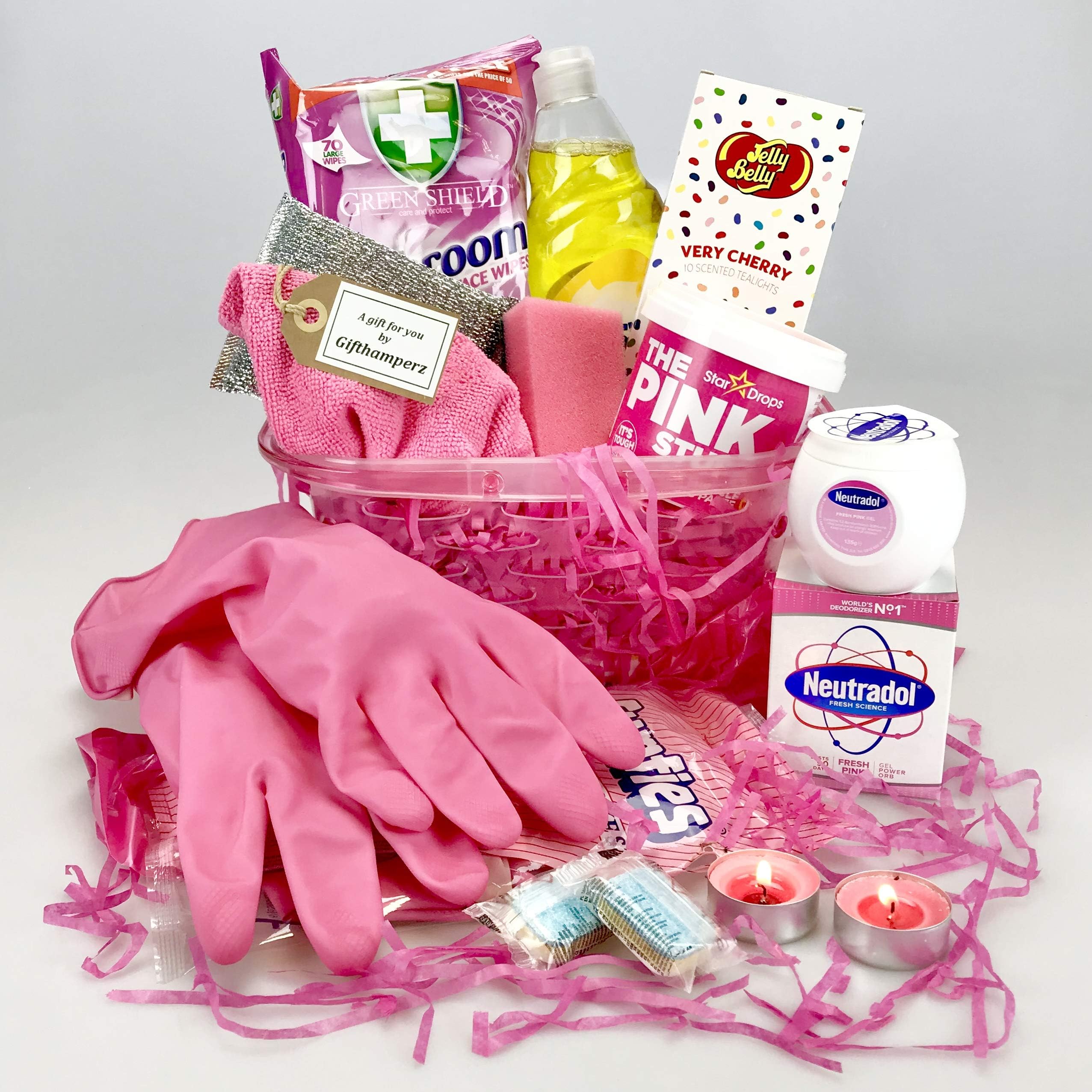 New Home - Mrs Hinch Hamper Cleaning Gift Hamper - Pink Stuff - Neutradol -Large Variety Gift Wrapped Birthday New Home Mothers Day