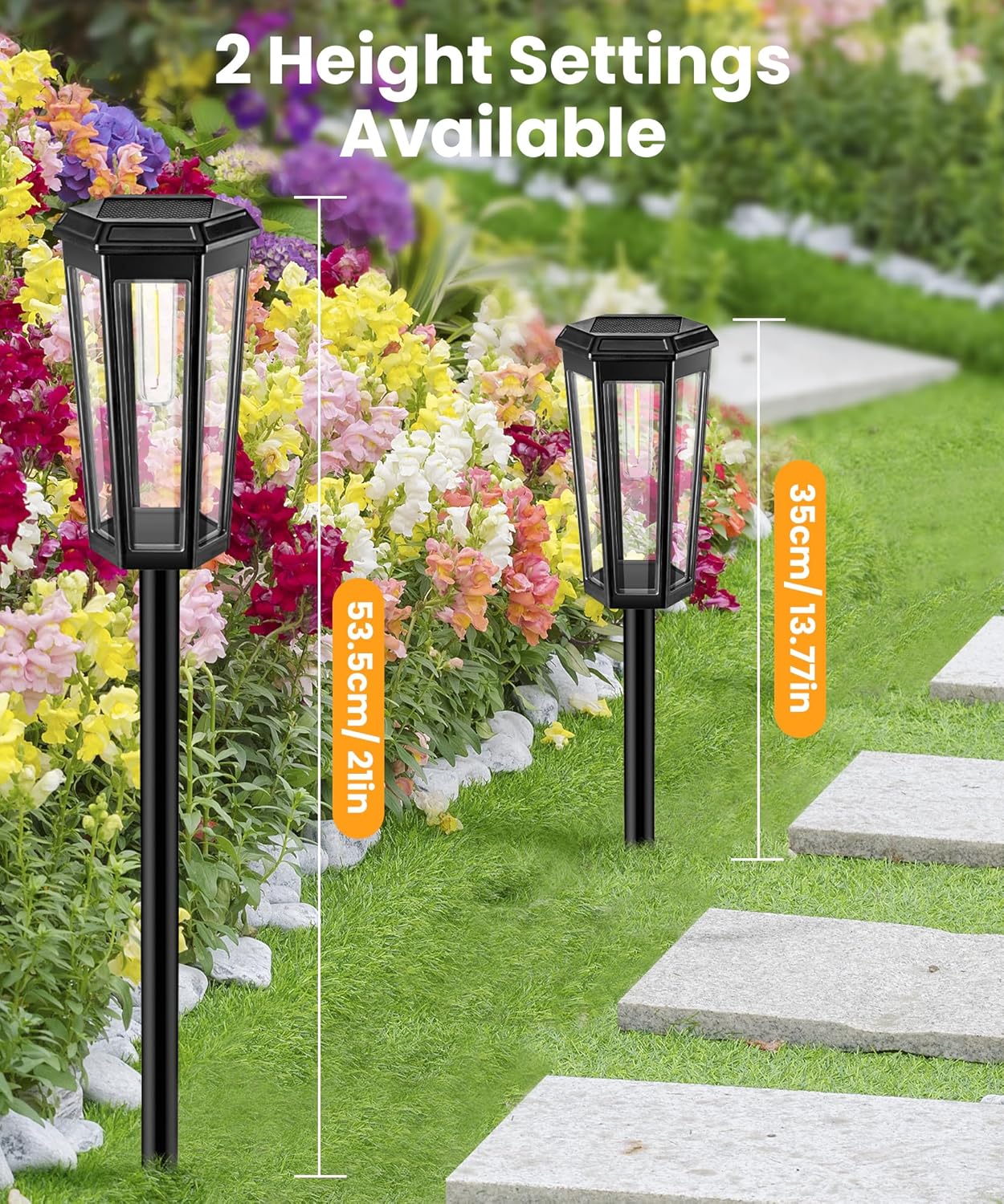 Solar Pathway Lights Outdoor, 6 Pack Garden Lights Solar Powered Waterproof IP65, 2 Modes Auto On/Off Pathway Lights Solar Powered Outdoor Landscape Lighting Yard Lights Walkway, Outside