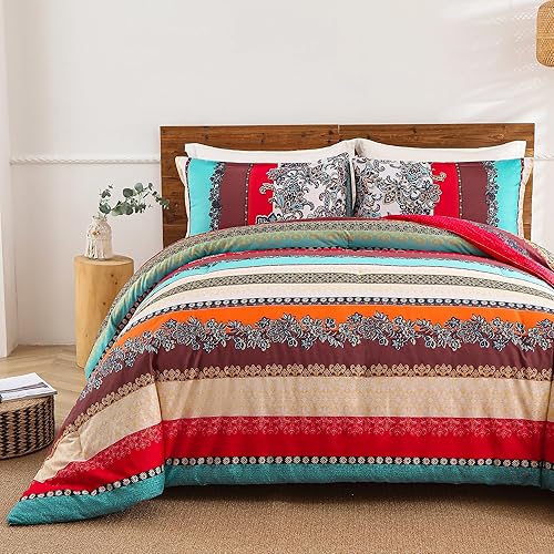 Miniatura 2 de Shatex Edredón tamaño King (103 x 90 pulgadas), ropa de cama de 3 piezas para todas las estaciones, edredón cálido tamaño King, poliéster ultra