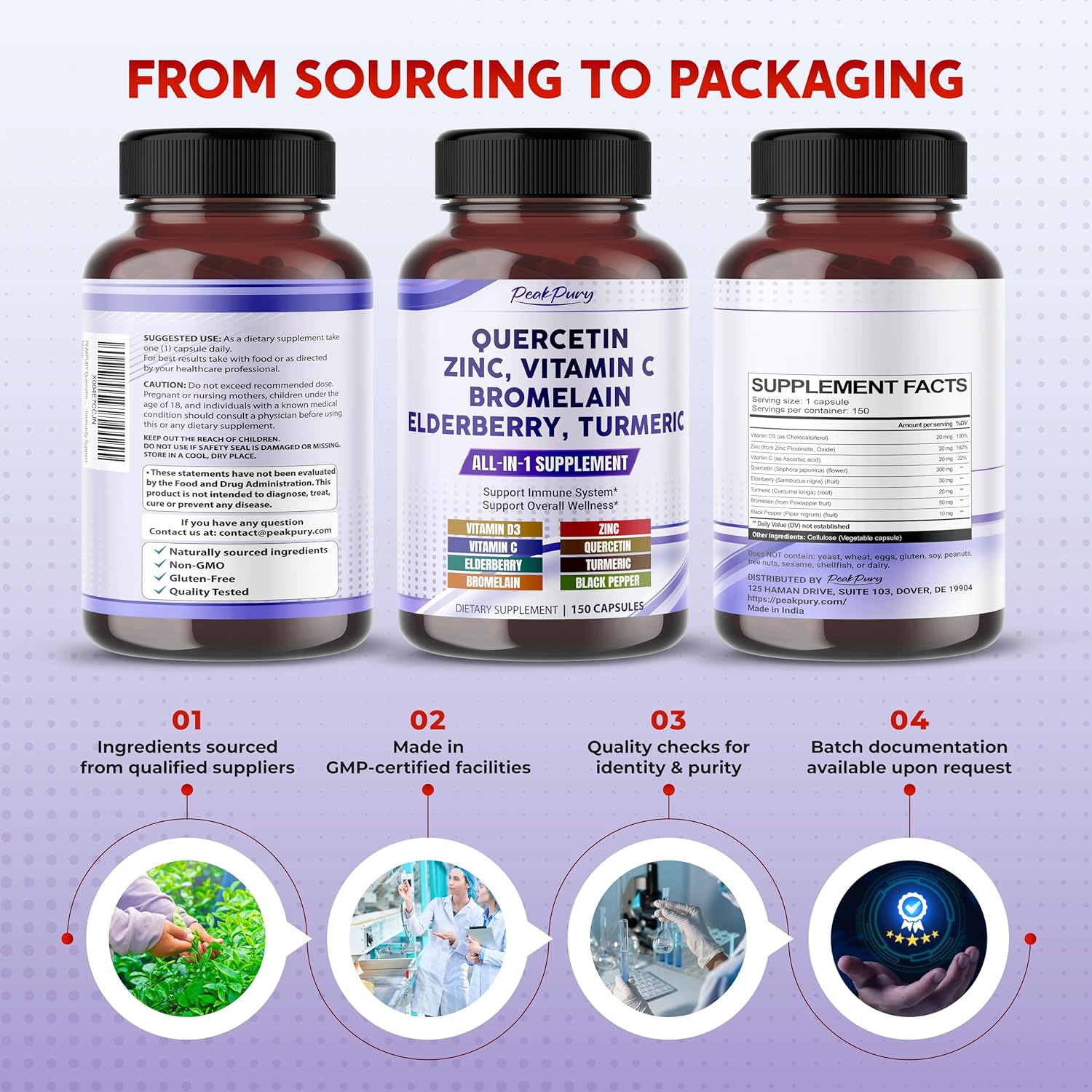 Quercetin Elderberry Turmeric Vitamin C Zinc - Immunity Support - Image 9