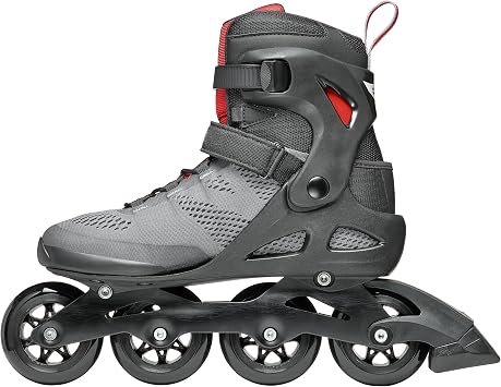Rollerblade Macroblade 84 Men's Adult Fitness Inline Skate, Dark Gray & Red, Performance Inline Skates