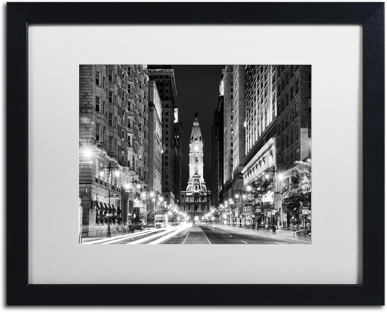 Trademark Fine Art City Hall Philadelphia by Philippe Hugonnard, White Matte, Black Frame 16x20-Inch