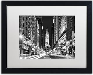 Trademark Fine Art City Hall Philadelphia by Philippe Hugonnard, White Matte, Black Frame 16x20-Inch