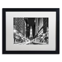 Trademark Fine Art City Hall Philadelphia by Philippe Hugonnard White Matte Black Frame 16x20-Inch