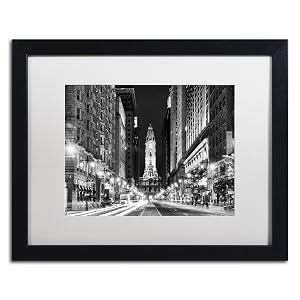 Trademark Fine Art City Hall Philadelphia by Philippe Hugonnard White Matte Black Frame 16x20-Inch