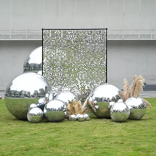 Vista 2 de Yescom Espejo grande de bola de discoteca de 16 pulgadas, decoración de cristal colgante grande para decoración de fiesta de los años 70 y 80