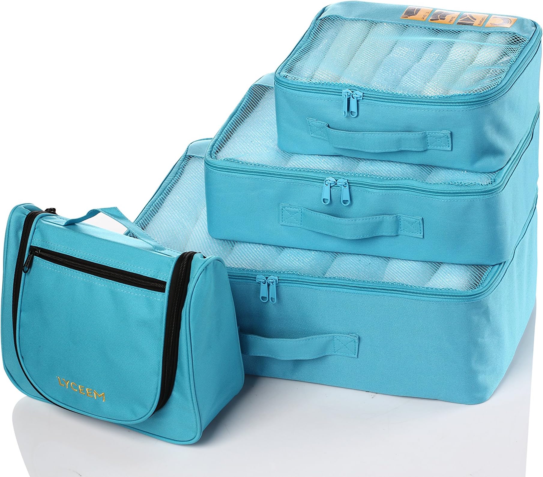 Lyceem Packing Organizers Value Set for Travel,311- sky blue