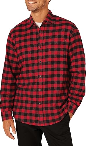 Tienda Essentials Camisa de franela de manga larga para hombre (disponible en tallas grandes y altas)