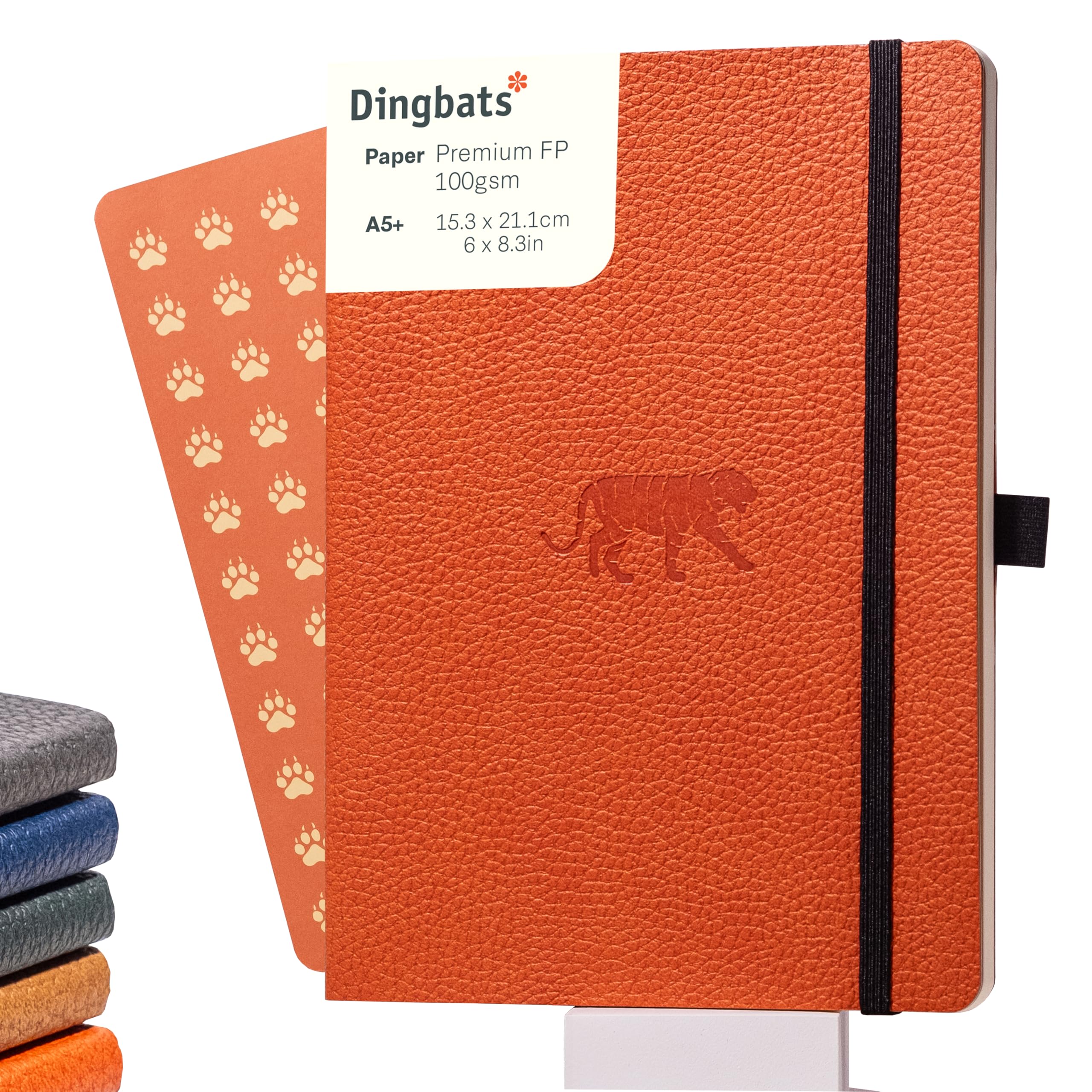 Dingbats A5 Wildlife Dotted Notebook Journal - Premium Vegan Leather Softcover Executive Journal for Women & Men - Work, Note Taking, Writing & Travel