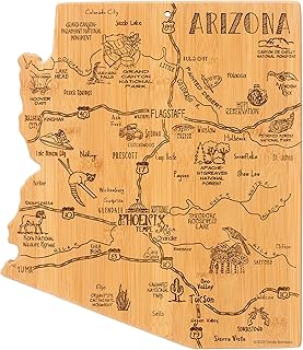 Totally Bamboo Destination Arizona State Shaped Cutting Board, Charcuterie and Cheese Serving Board – Arizona Gift for Home Décor or Everyday Kitchen Use