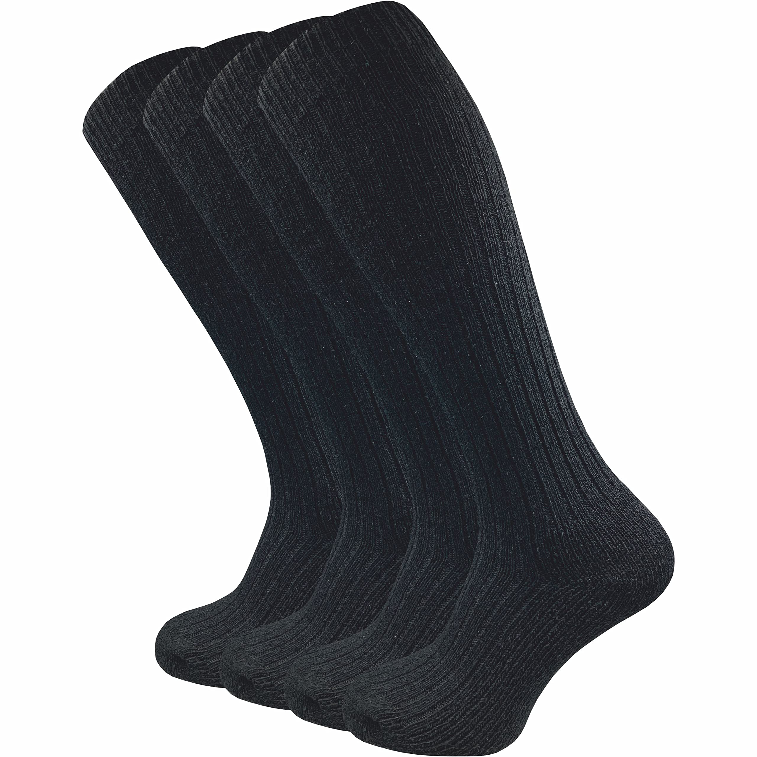 GAWILO Chaussettes norvégiennes hautes homme (4 paires) – Chaussettes chaudes – Longues & noires