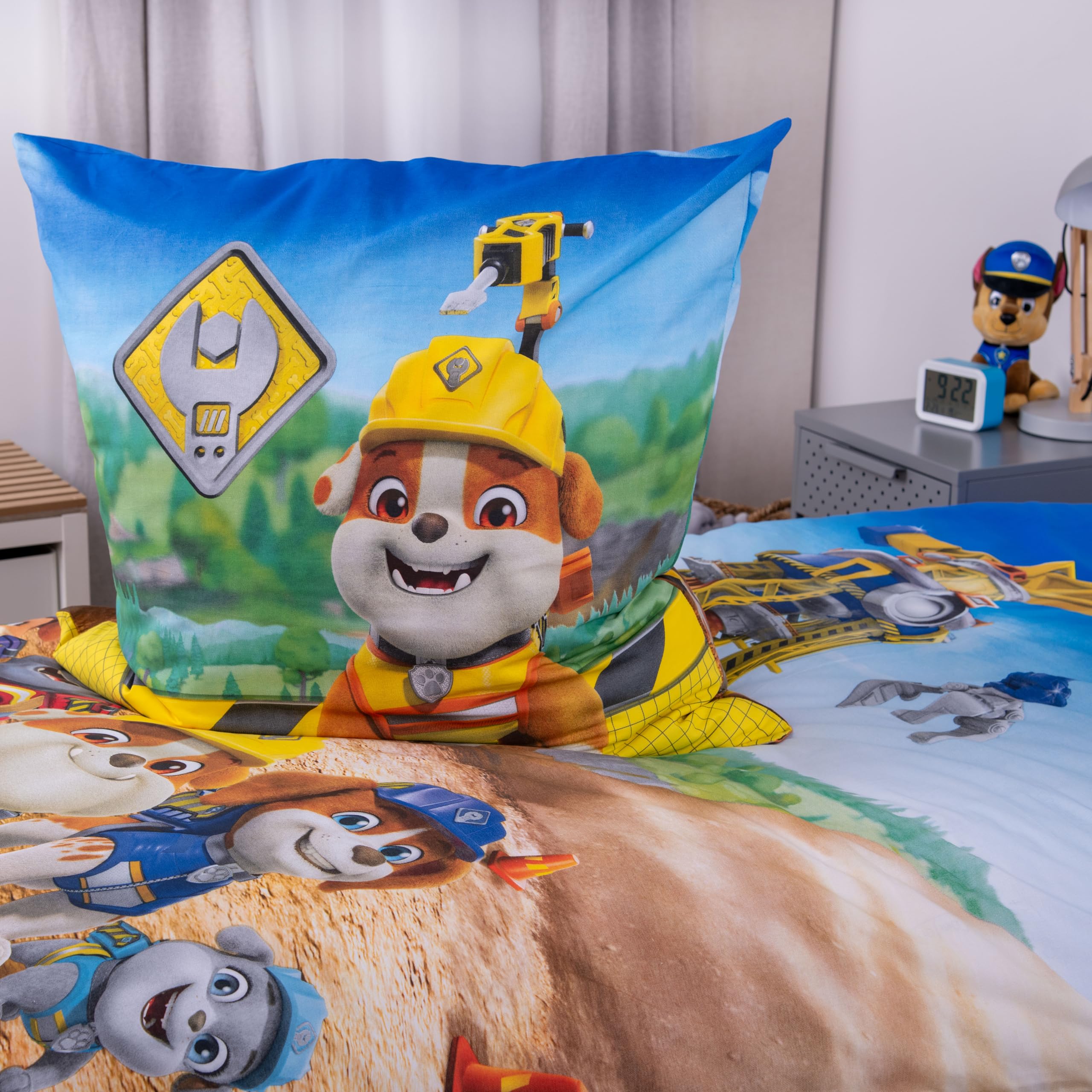 Herding Rubble and Crew Bettwäsche-Set aus 100% Baumwolle, Wendbare Kinderbettwäsche mit Kissenbezug 80x80 und Bettbezug 135x200 cm, Produziert nach Oeko-TEX Standard 100