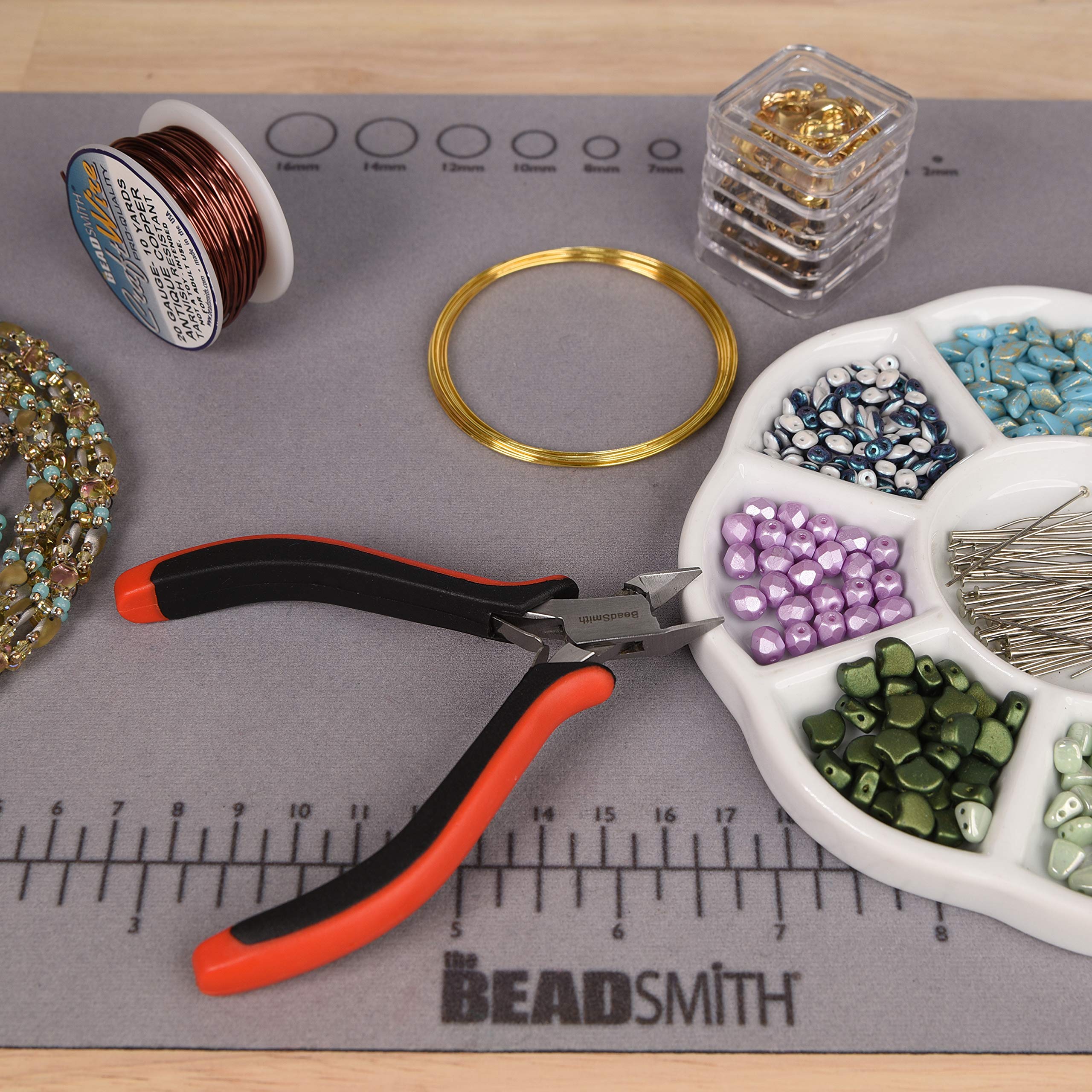 The Beadsmith Frez boczny – drobne końcówki – 127 mm – ergonomiczny uchwyt z podwójnymi sprężynami – narzędzie do produkcji biżuterii do tworzenia bransoletek, kolczyków i naszyjników