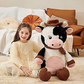 IKASA Giant Cow Stuffed Animal Plush Toy,30 Inches Large Big Jumbo Soft Toys, Huge Size Cute Fluffy Plushy Fat Oversized Plushie