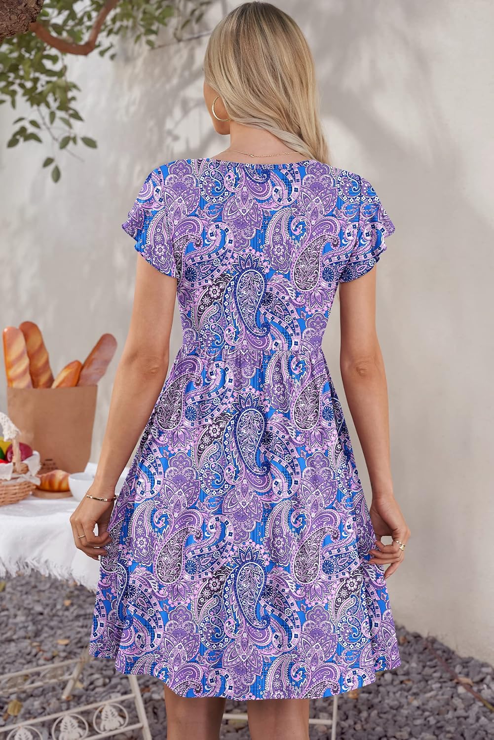 Pink Queen Women's Summer Bodycon Dress – Spaghetti Strap, Cutout Side, Ribbed Knit, Knee Length Midi - View #9