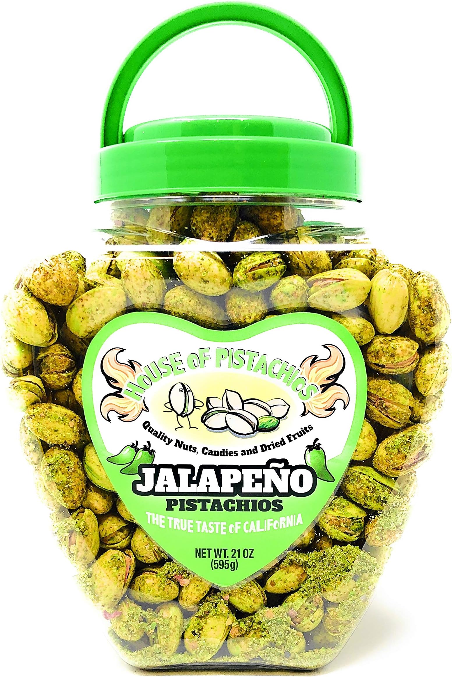 House of Pistachios' Jalapeno Pistachios - Real Flavor, Family Recipe, California Grown, 21 Ounces