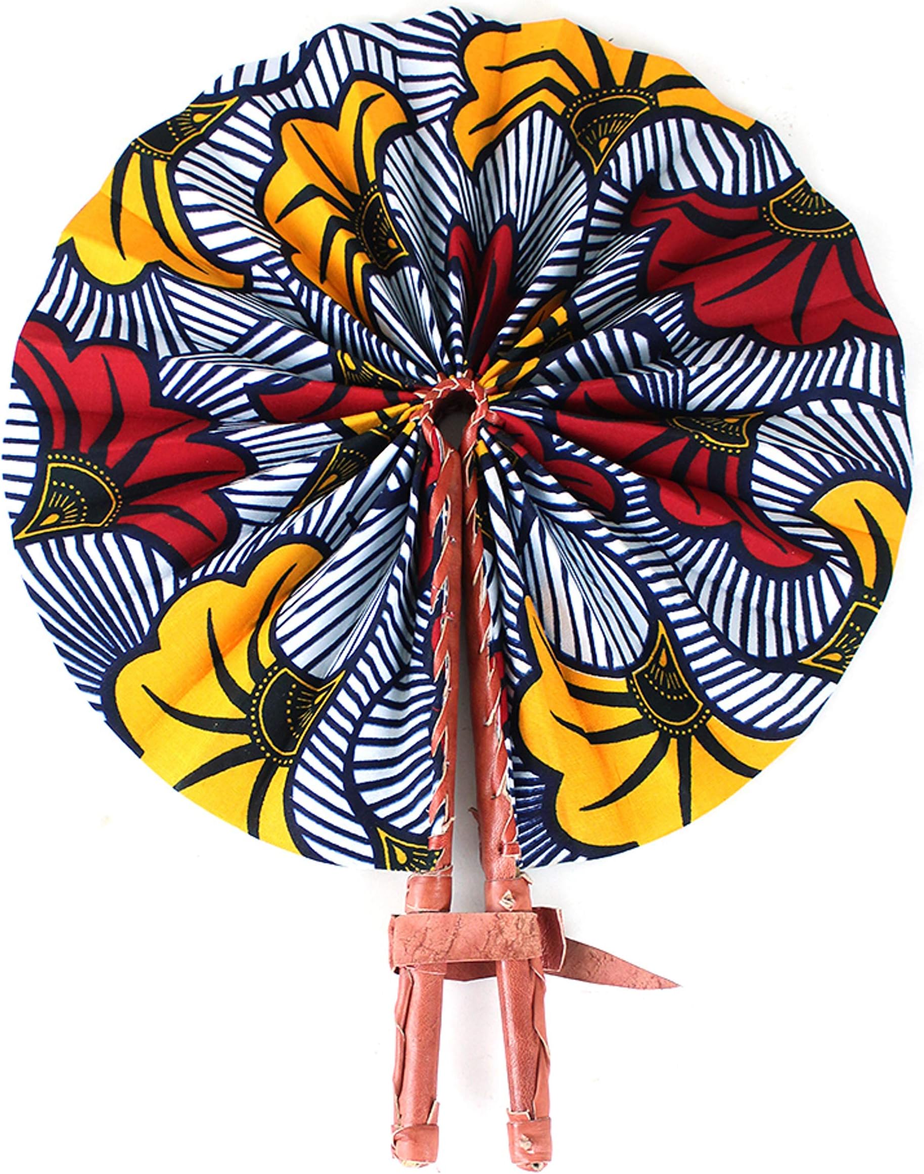 African Flower Print Folding Fan