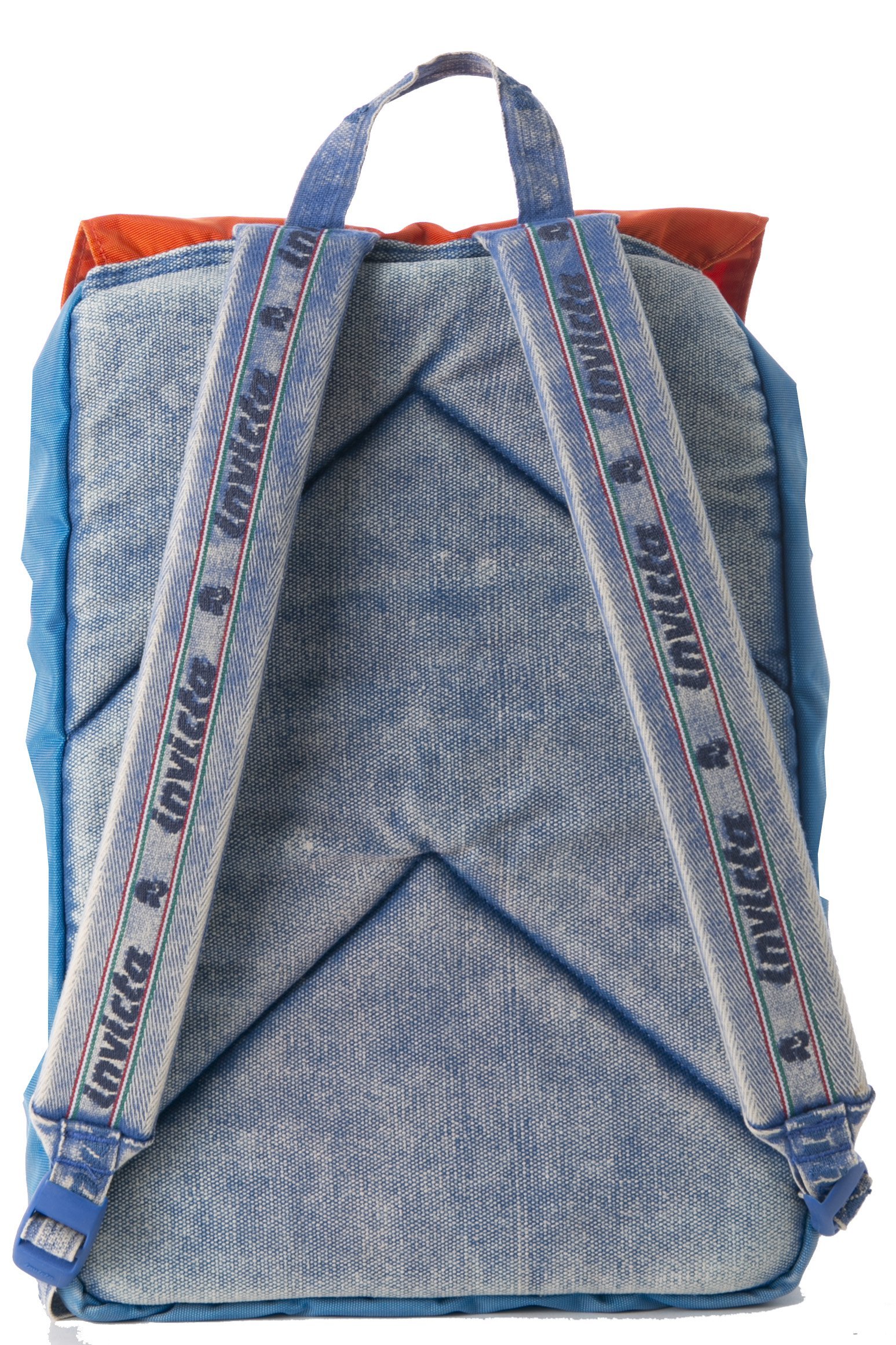 Invicta Rucksack, JOLLY VINTAGE Tagesrucksack, Lässiger Daypack, Für Büro, Ausflüge & Pendeln, Für Uni, Sport, Freizeit, 13'' Laptopfach, italienisches Design, orange/blau