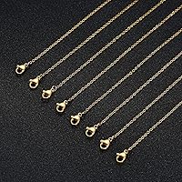 Vista 5 de Cadena de acero inoxidable para fabricación de joyas: cadenas de collar LUCKYPADS a granel de 0.059 in chapadas en oro, cadenas finas chapadas