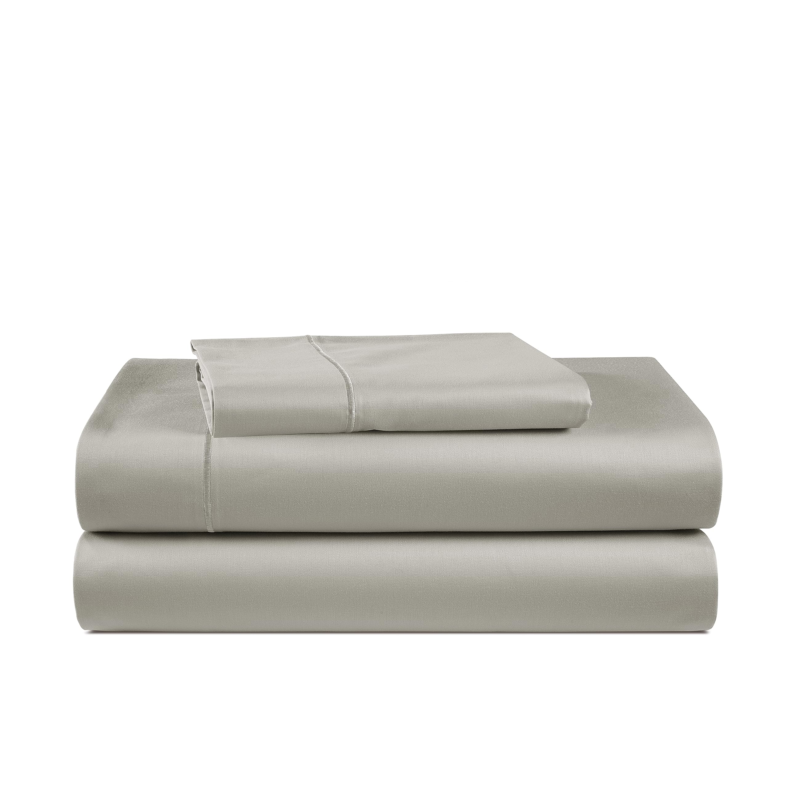 LANE LINEN 100% Egyptian Cotton Bed Sheets sábanas Twin XL, Soft & Comfy Luxury Hotel Thick Bedding Sheets & Pillowcase Set, Machine Wash Cooling 15'' Twin XL Deep Pocket Sheet Set - Silver