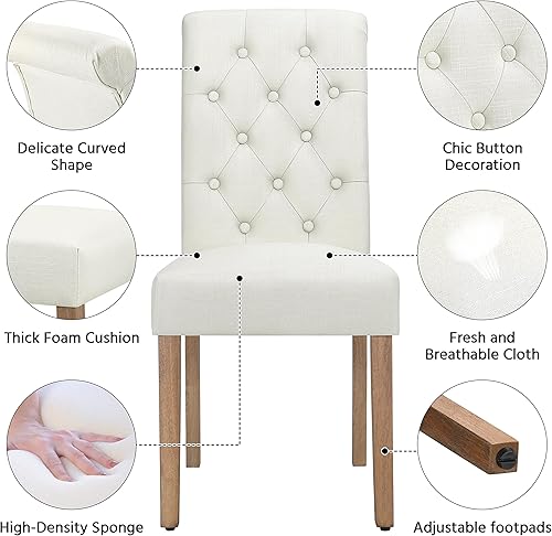 Miniatura 7 de Yaheetech Silla de comedor, silla de comedor, sillas laterales para sala de estar, sillas Parsons copetudas para hotel, restaurantes, banquete de