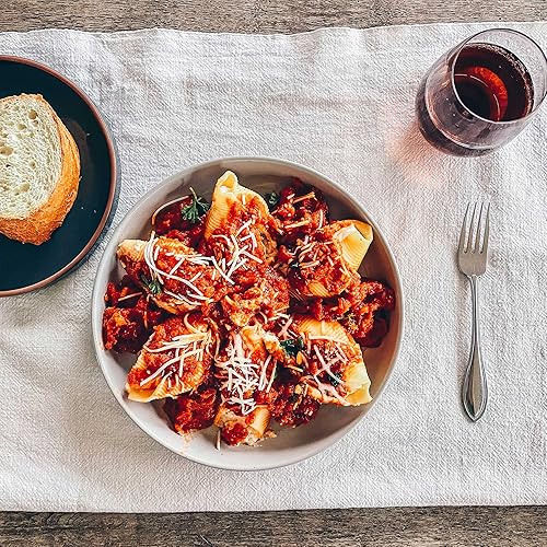 Miniatura 6 de Mora - Juego de cuencos planos de cerámica para pasta de 4 a 35 onzas, platos aptos para microondas con borde alto, vajilla moderna de porcelana