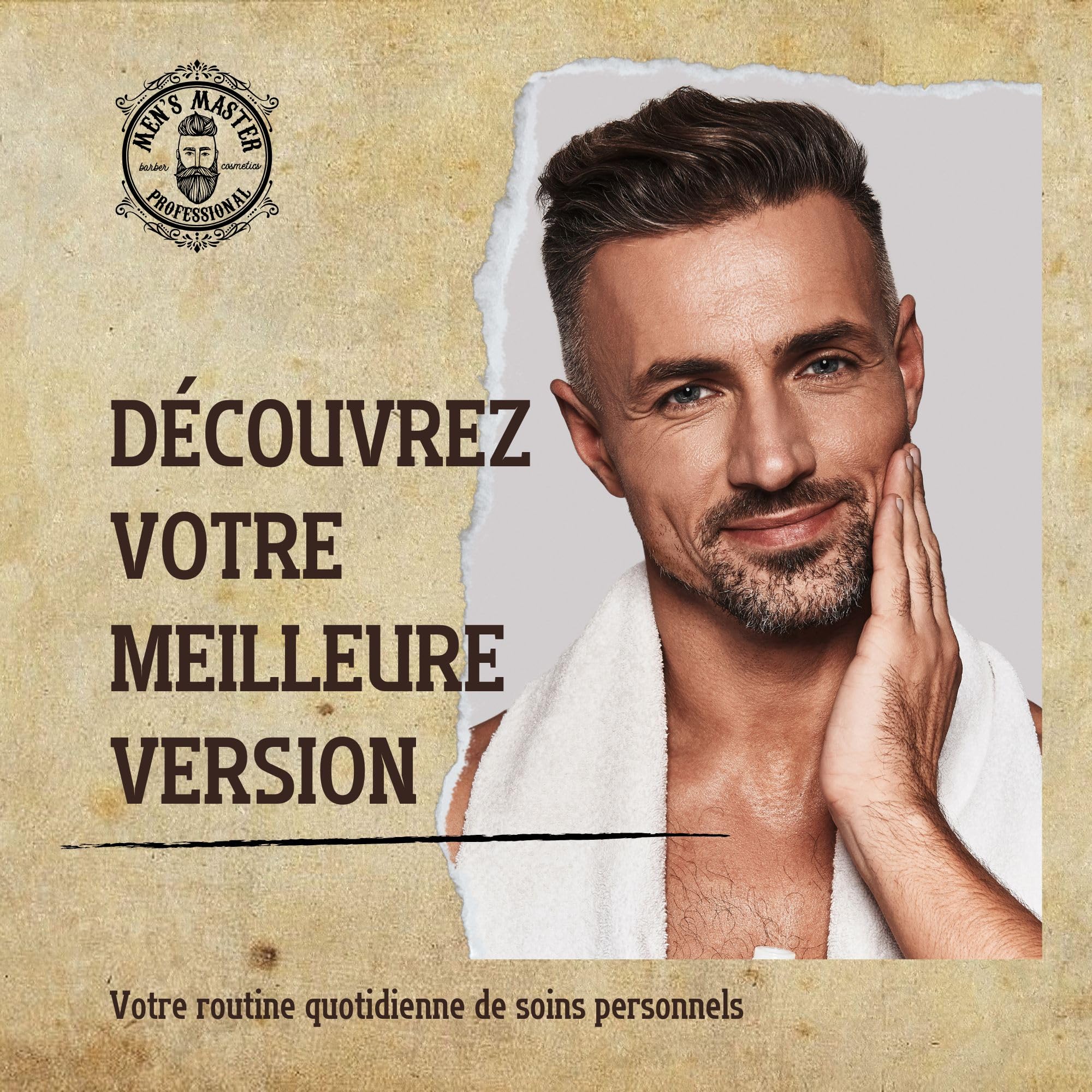 Men's Master Ensemble-Cadeau de Rasage 3 Pièces pour Homme | Mousse a Raser Hydratante | Lotion Après Rasage | Apaisant et Crème Rajeunissant Anti-rides | Soins pour Visage | Ensemble-Cadeau pour lui
