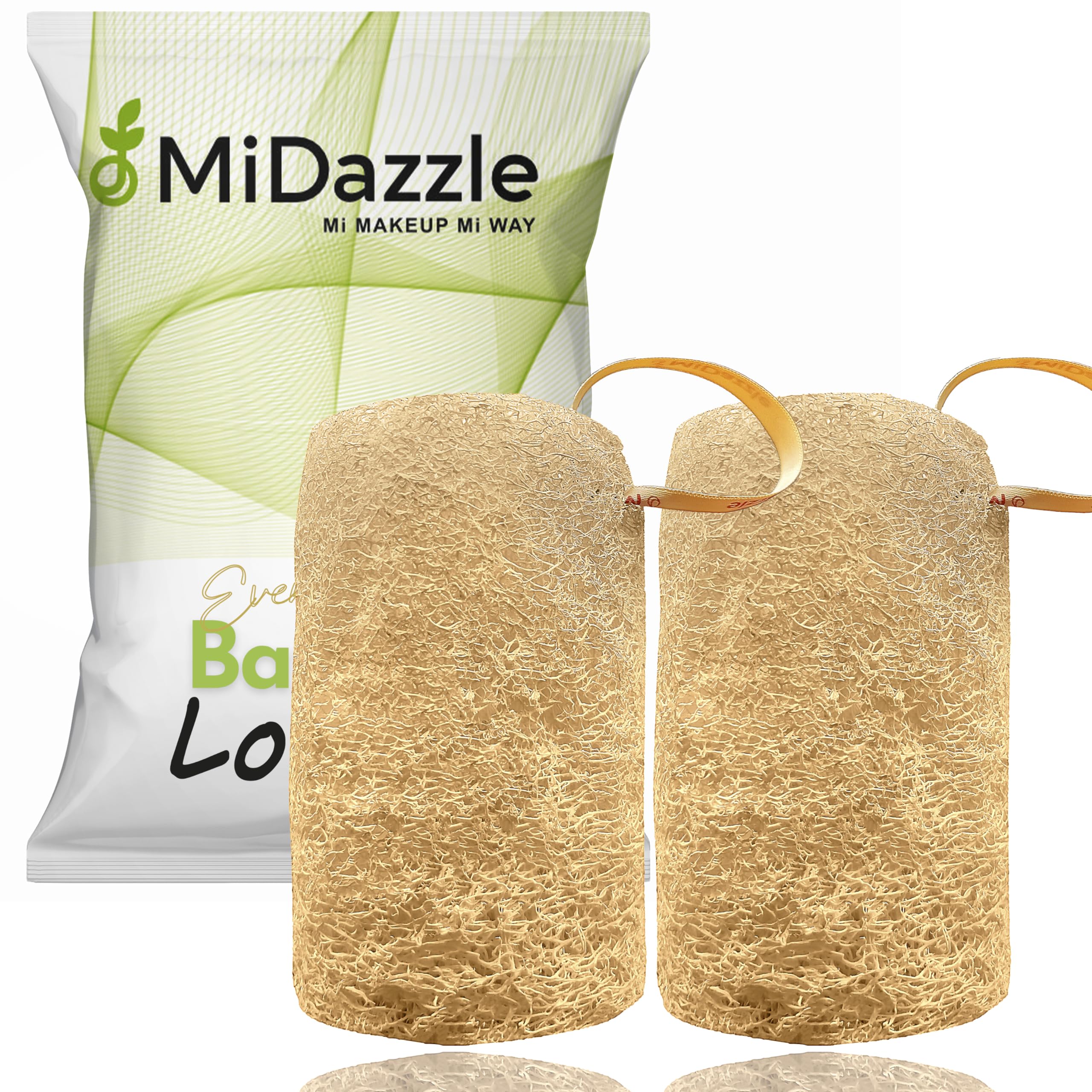 Midazzle 100% Natural Body Scrubber Loofah for Bathing (Long) (Pack of 2)