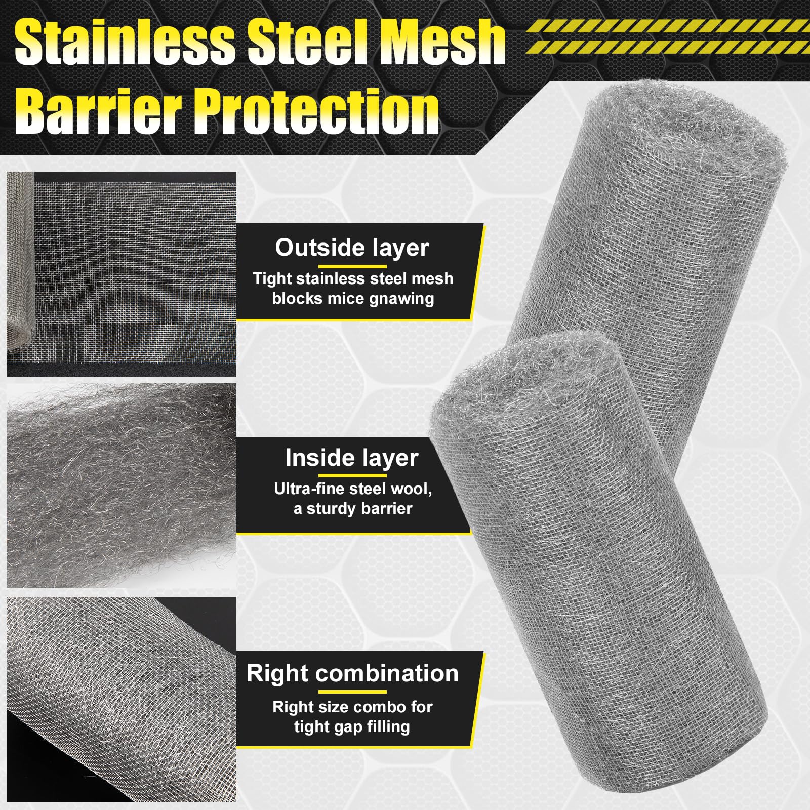 Alabrocon Steel Wool Mice Control Kit - Pest Barrier -6 Alabrocon Steel Wool Mice Control Kit - Pest Barrier -6