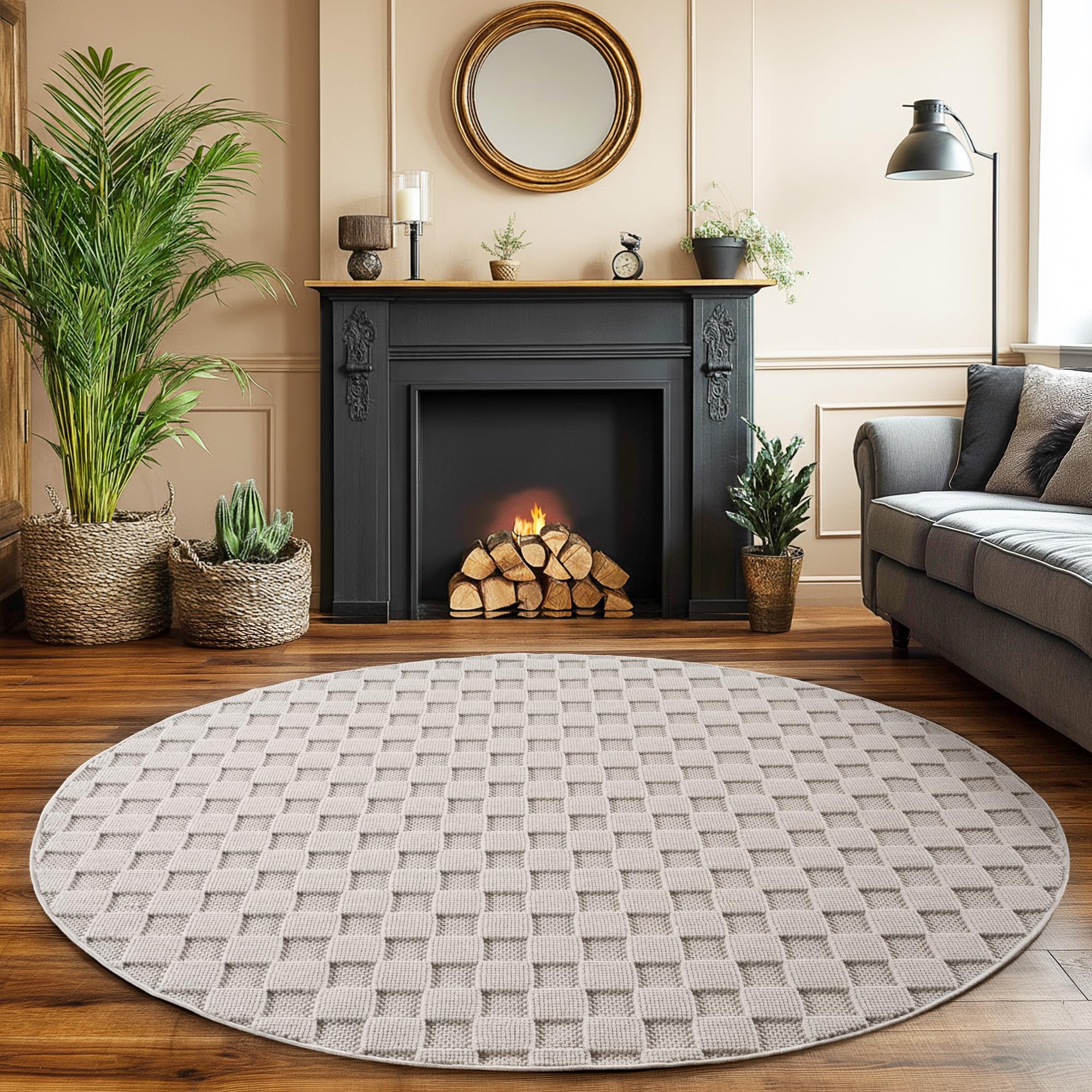 SIMPEX Teppich Bouclé Schlingenflor Skandi Stil Modern Superweich Robust Pflegeleicht für Wohnzimmer Sofabereich Esszimmer Schlafzimmer Küche