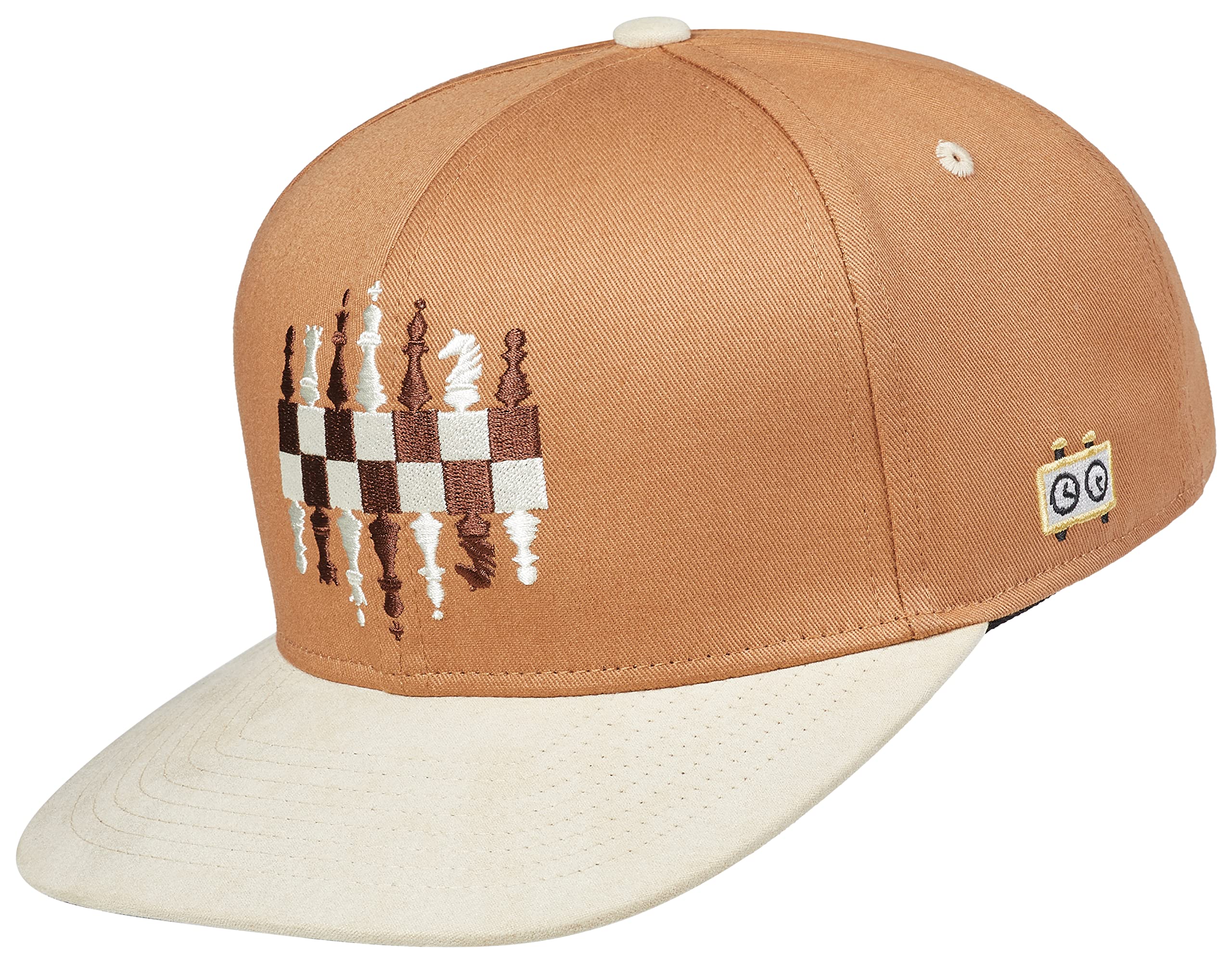 Cadency - Cappellino da uomo, con chiusura regolabile, a scacchi, da baseball, con visiera dritta, di alta qualità, durevole, taglia unica, unisex, marrone chiaro, misura regolabile, marrone, Taglia