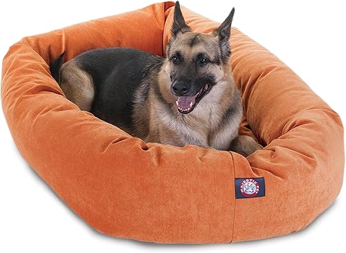 Miniatura 16 de Majestic Pet Cama para perro calmante de microterciopelo de 40 pulgadas, lavable – Acogedora cama redonda suave para perros con borde elevado para