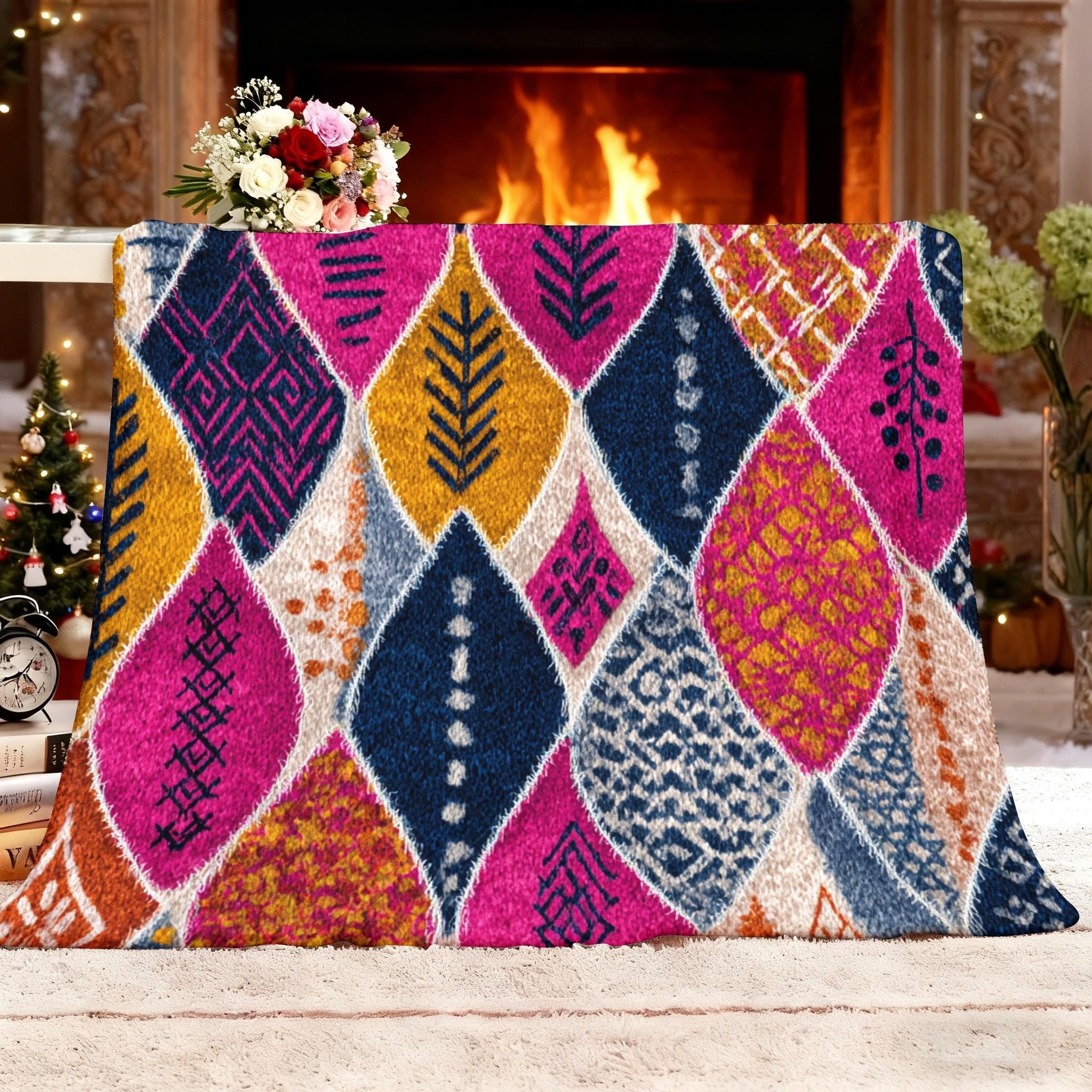 Couverture Douillette Style Bohème Plaid Polaire Flanelle 150x200