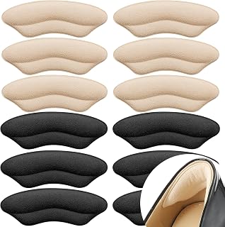 6 Pairs Heel Pads for Shoes That are Too Big, Heel Inserts for Women, Heel Grips for Womens Shoes Heel Protectors, Shoe Filler to Make Shoes Fit Tighter.(Beige+Black)