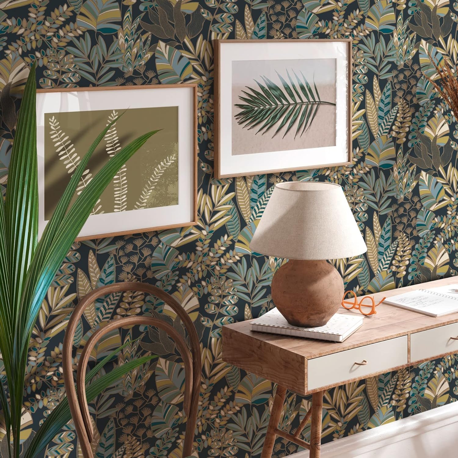 A.S. Création Wallpaper Tropical Design - Blue, Grey, Gold - Flower Wallpaper 395.99in x 20.87in Made in Germany - 390955