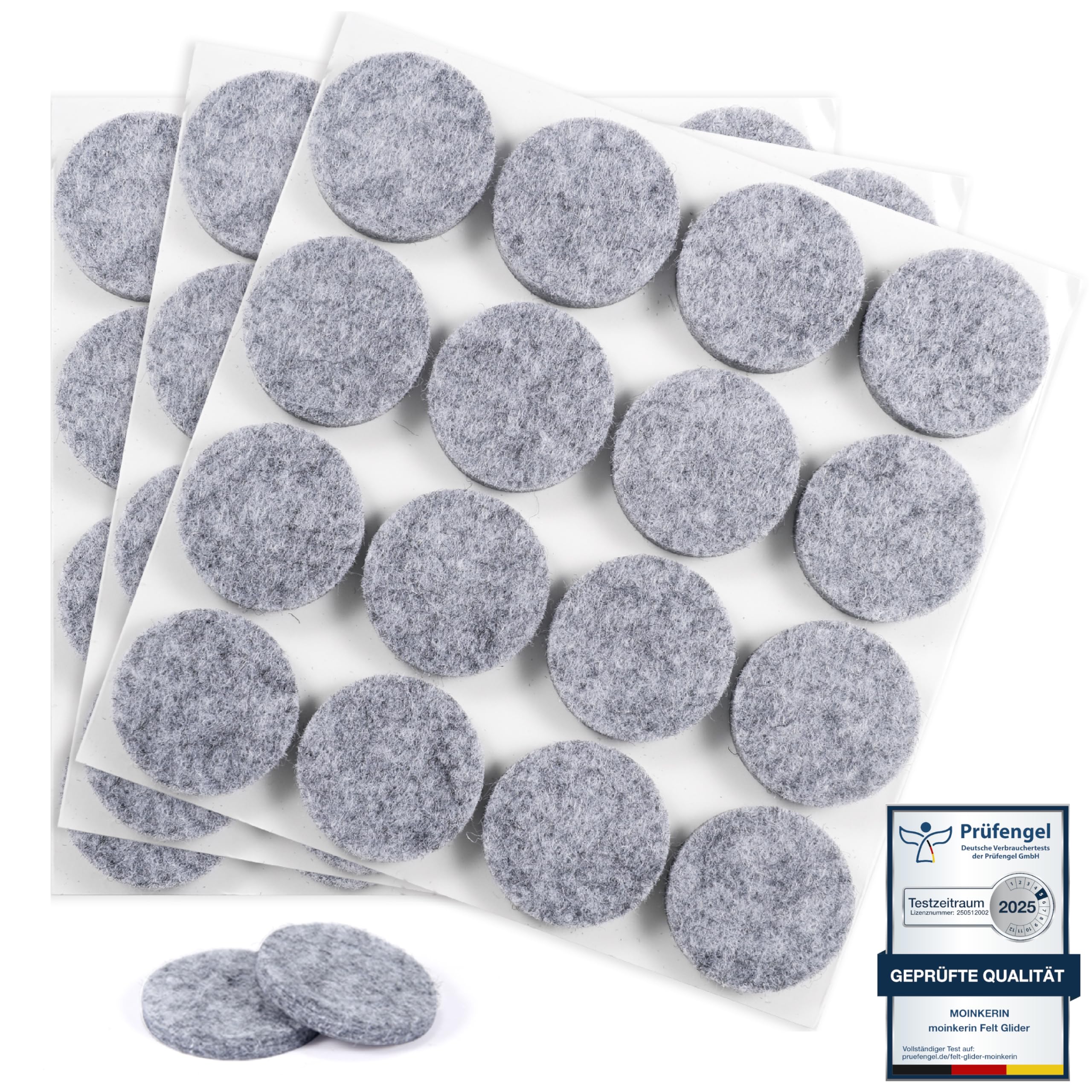 moinkerin 32 Stücke Filzgleiter Selbstklebend 35mm filzgleiter für stühle 5mm Dicke Möbel Filzgleiter für Möbelfüße Stuhlbeine, Hartholzböden(Schwarz,35mm)