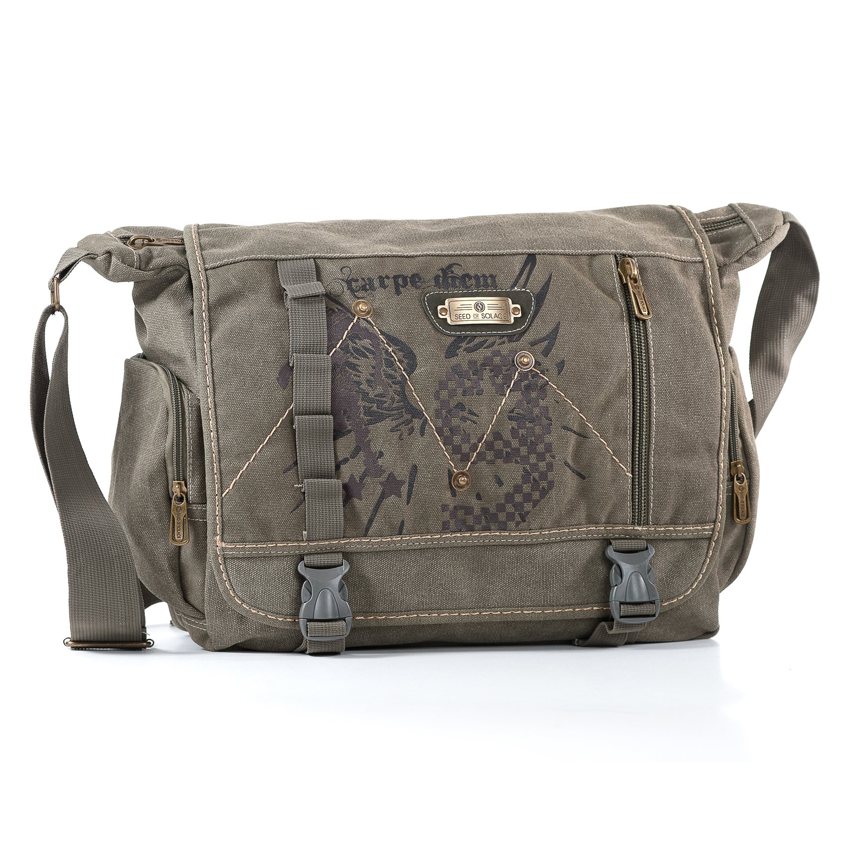 Back to School Sale Messenger Bag for School, Multifunctional Canvas Shoulder Bag for Work, Students, and Cross Shoulder Diaper Bag for Moms and Dads - Aero