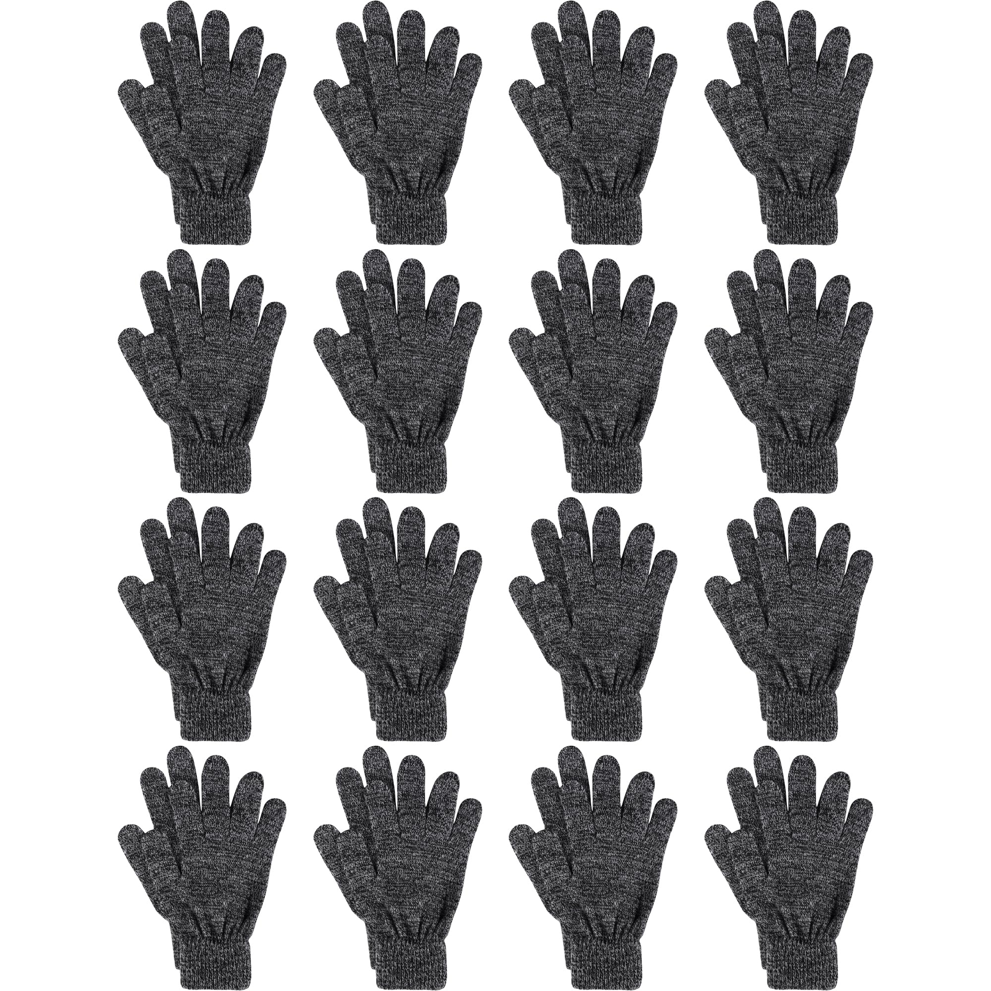 16 Pairs Winter Gloves for Men Women Knit Stretchy Warm Adult Magic Gloves Bulk Pack