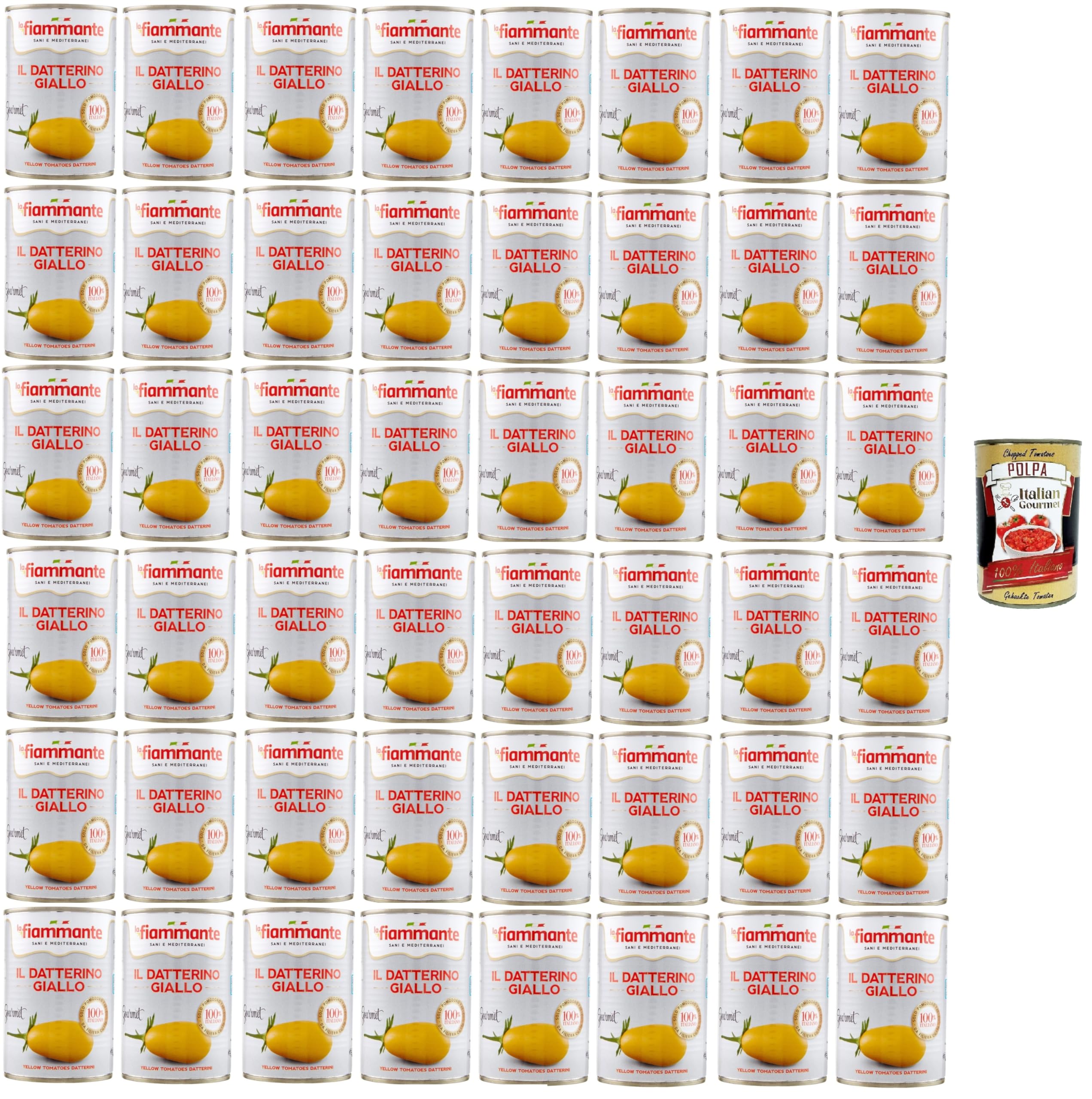La fiammante Il Datterino giallo Gelber Datterino 48x400g+ Italian Gourmet polpa 400g