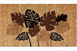 CAPACHO FIBRA DE COCO RT 60X33CM FOLHAGEM MARROM