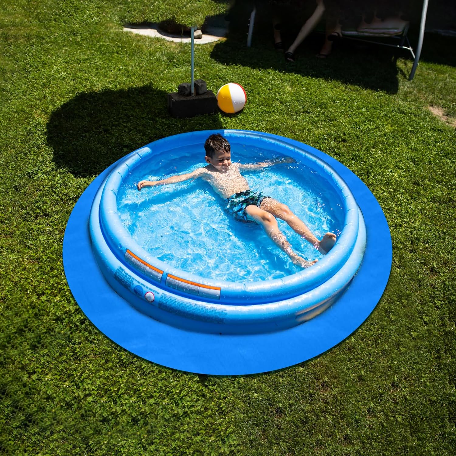 CIEOVO 12.46 Ft Swimming Pool Ground Cloth, Round Pool Liner Pad Pool Ground Mat for Above Ground Swimming Pools Heavy Duty Pool Ground Mat Protector Pad Pool Tarp