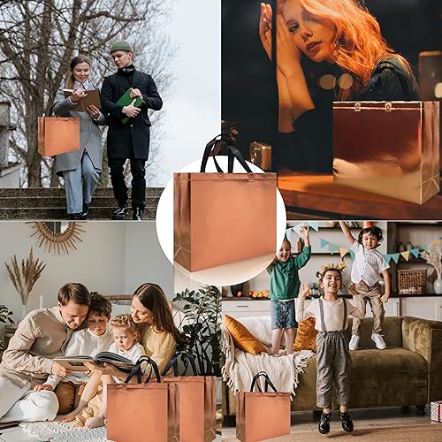 Miniatura 6 de cabzymx 15 bolsas de regalo reutilizables brillantes, bolsas medianas de regalo de Navidad para niños, Navidad, boda, Pascua, vacaciones, fiesta,