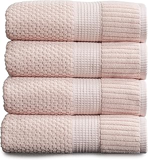 NY Loft 100% Cotton Bath Towel 4 Pack | Super Soft & Absorbent Quick-Dry...