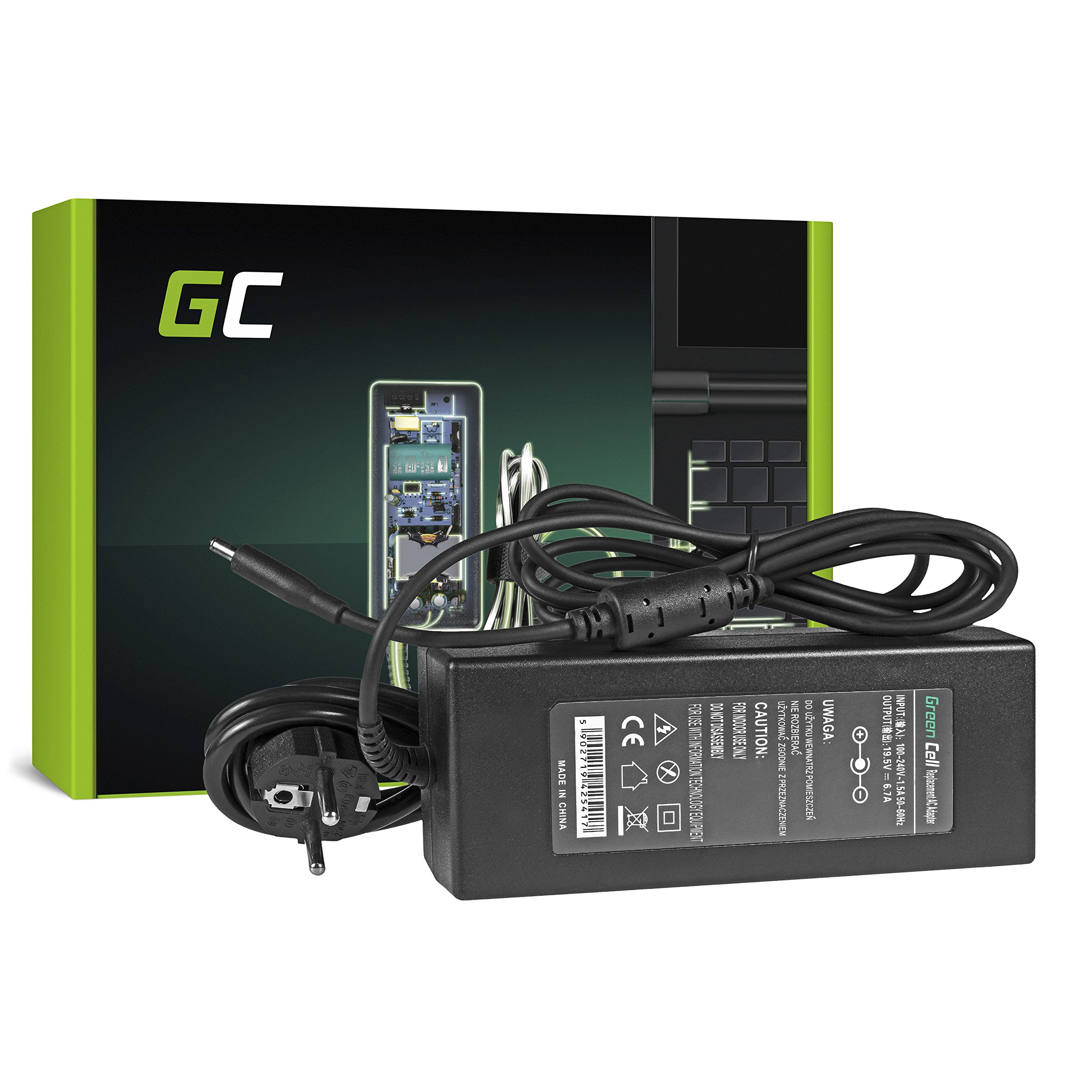 Green Cell® Dell 06TTY6 Caricatore Notebook Adattatore per PC Portatile Dell (Uscita: 19.5V 6.7A 130W, Connettore: 4.5mm-3.0mm) Laptop Alimentatore