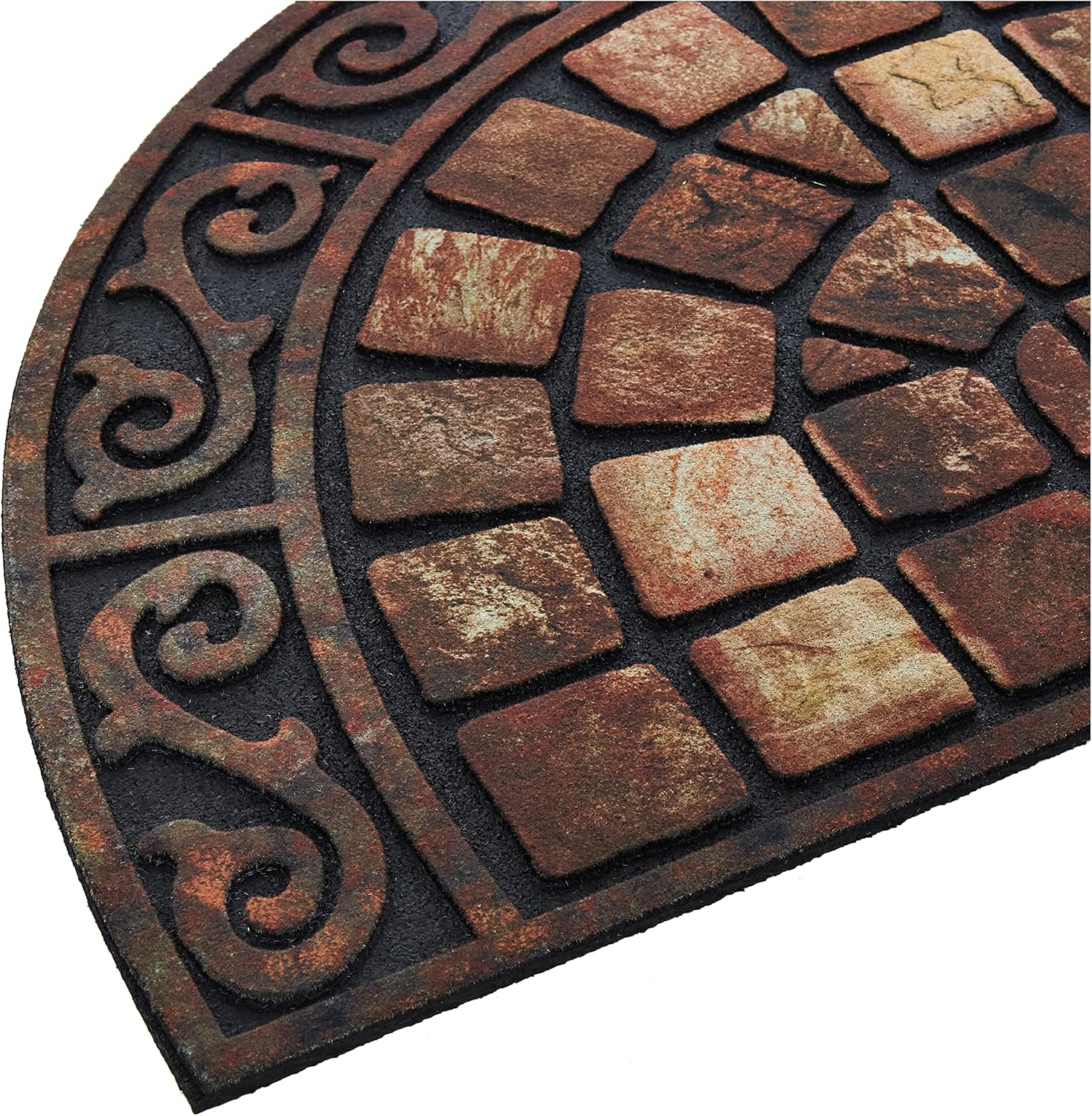 Rectangular Roman Road Outdoor Doormat, 22" x 36", Stain-Resistant Rubber