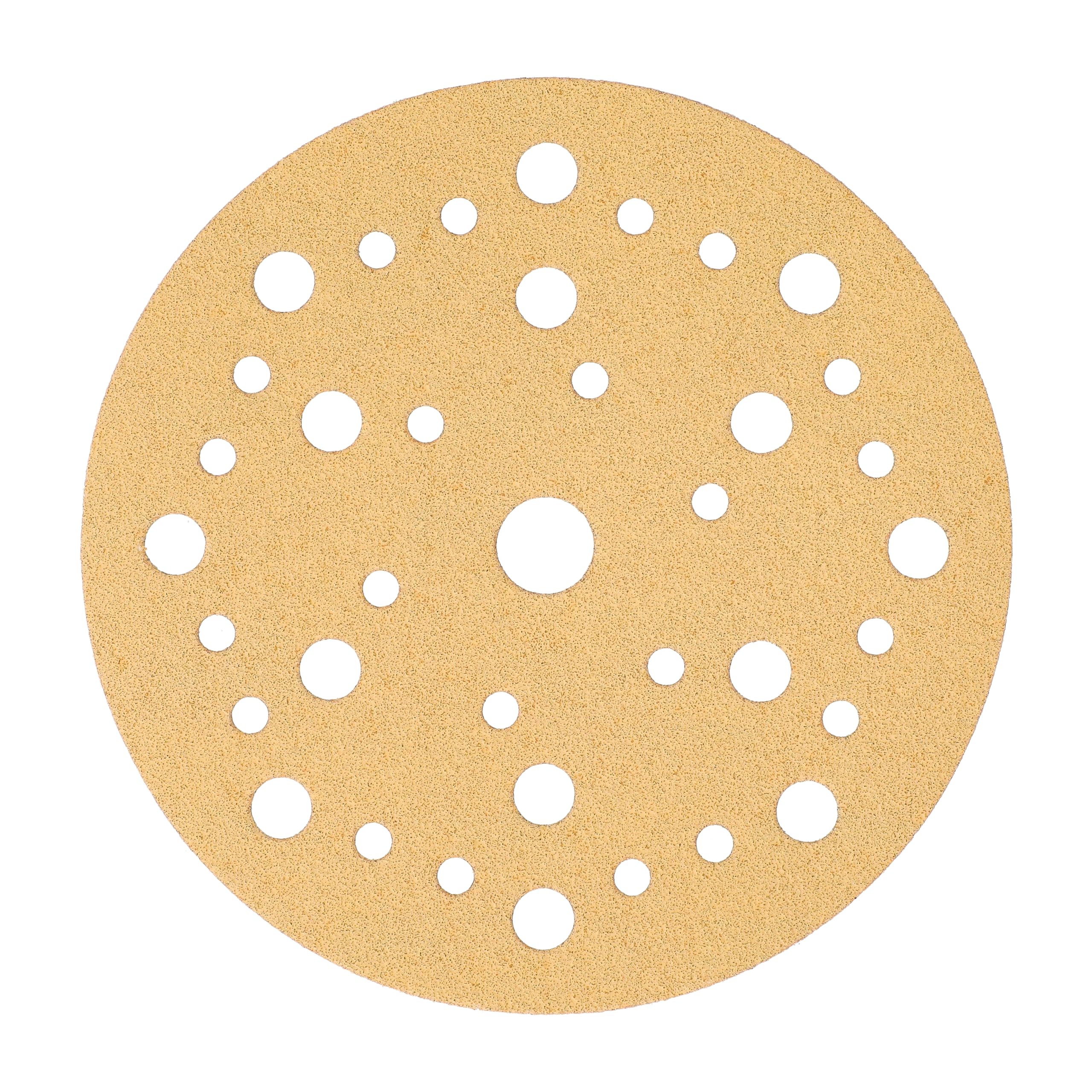 Mirka Gold Carta abrasiva universale Ø 150 mm a strappo 37 fori, grana P80, 100 pezzi, Per levigare intonaco, stucco, truciolato, legno, vernice